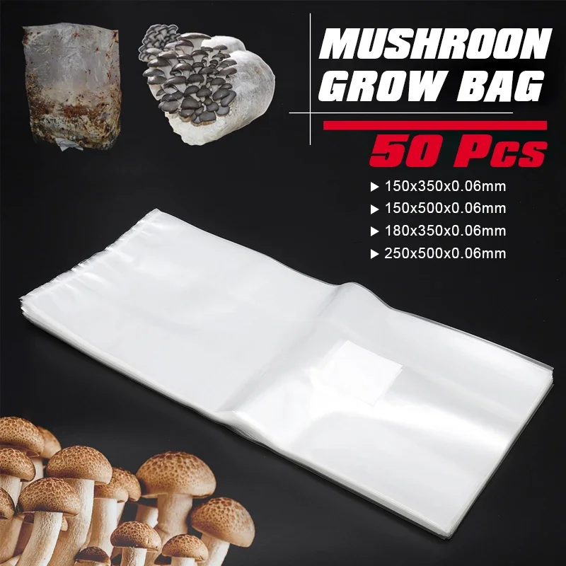 50Pcs PVC Mushroom Grow Bag Sp - Mushroom Spawn Bag 评论和价格