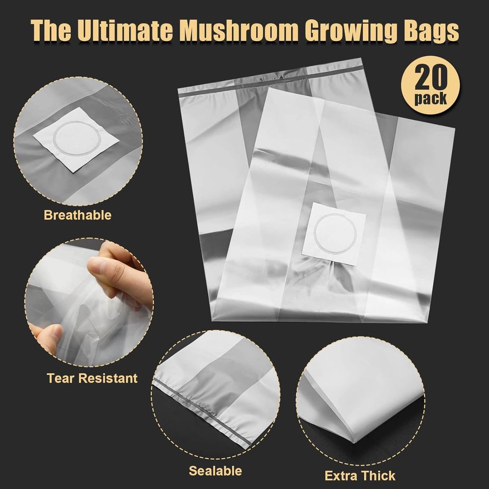 Mushroom Spawn Bags, 20Pcs Lar - Mushroom Spawn Bag 评论和价格