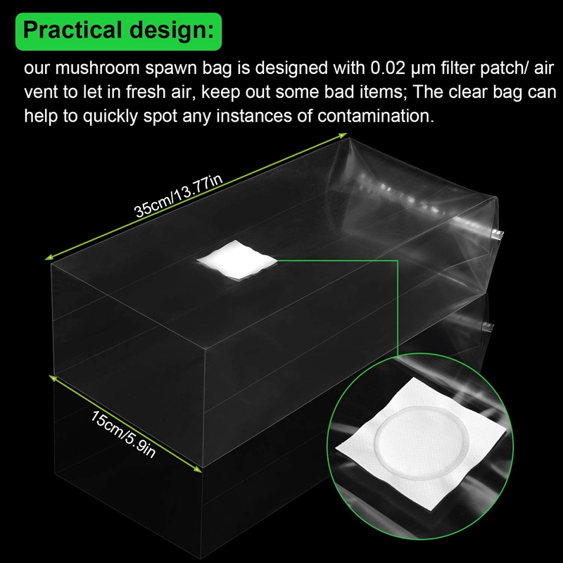 100Pcs Mushroom Growing Bag Sp - Mushroom Spawn Bag 评论和价格